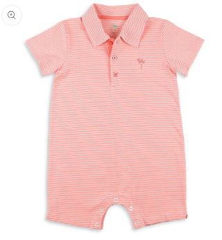 Salmon Stripe Romper