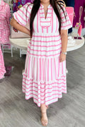 Pink Stripe Maxi Dress