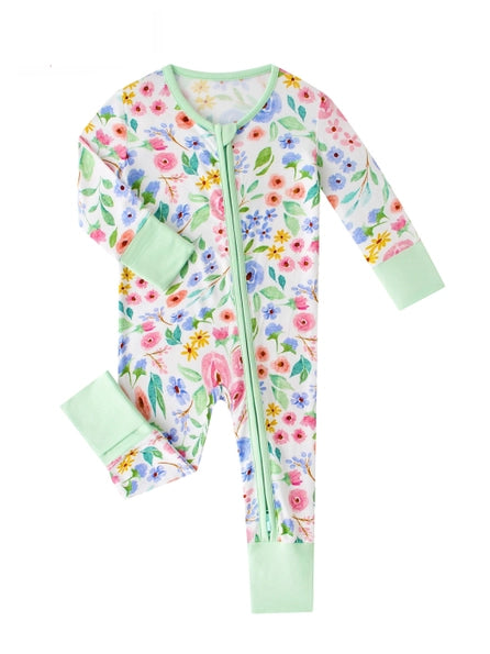 Floral Bamboo Zippy Romper