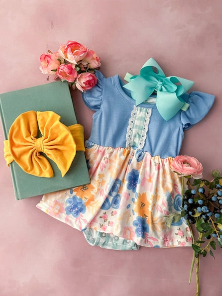Periwinkle Floral Romper